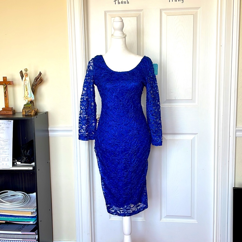 Bailey Girl Lace Royal Blue Midi